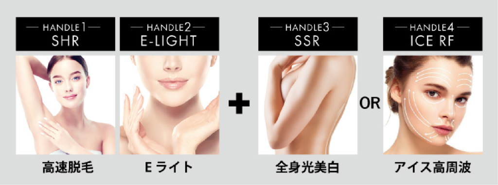 業務用脱毛機のハンドル-高速脱毛-Eライト-全身光美白-アイス高周波